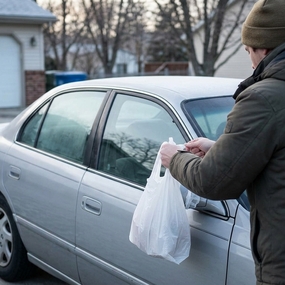 The clever reason drivers are tying plastic bags over their car mirrors